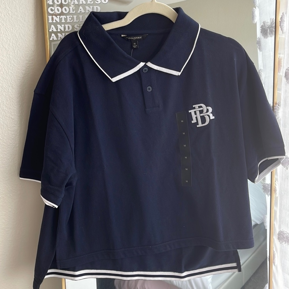 Banana republic oversized, cropped collared shirt